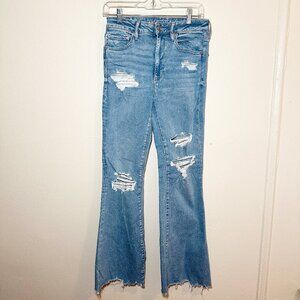 american eagle distressed flare jeans